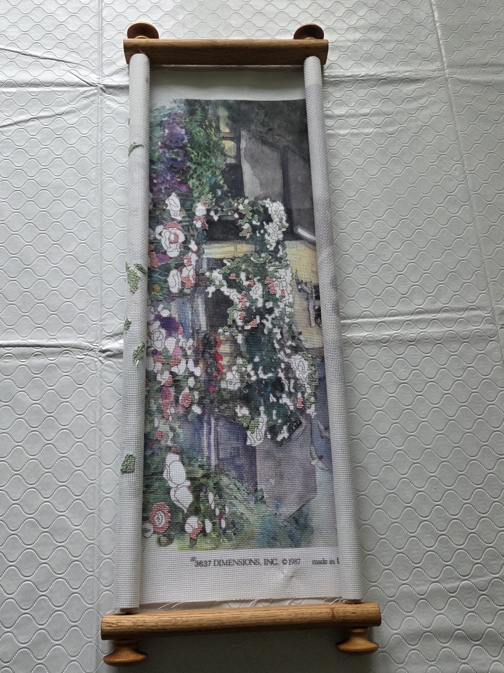 Vintage Solid Oak Needlework Scroll Frame Cross Stitch Stand